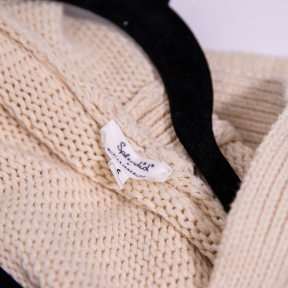 Splendid x @CellaJaneBlog Cotton Knit Stretch Hooded Open Front Cardigan Sweater - Picture 3 of 4